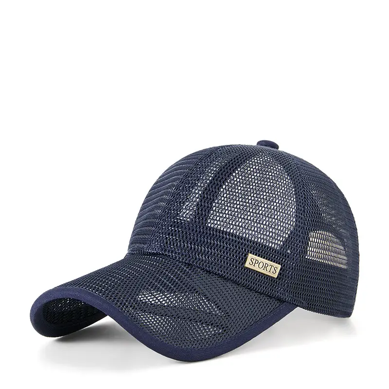 Men's Beige Duck Tongue Sun Hat with Mesh Back - Image 2