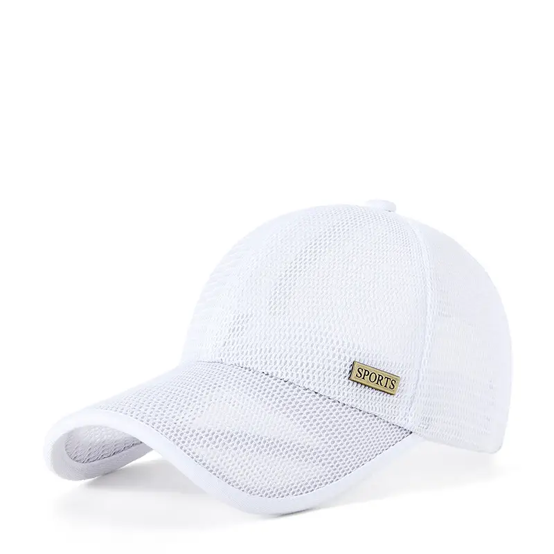 Men's Beige Duck Tongue Sun Hat with Mesh Back - Image 4