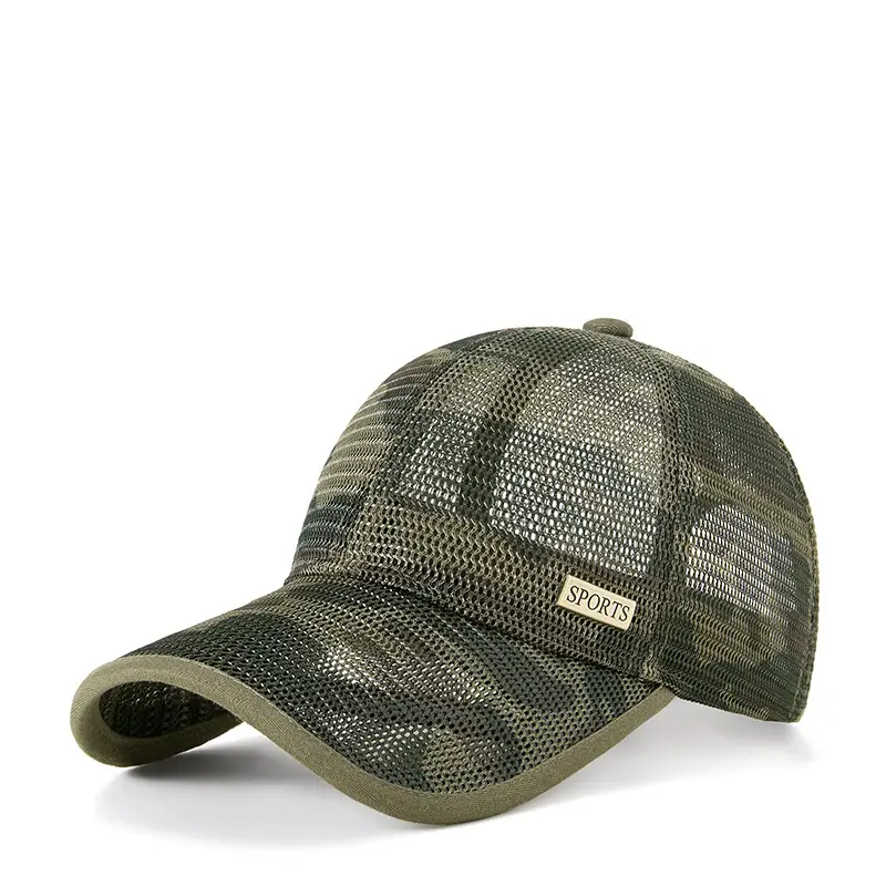 Men's Beige Duck Tongue Sun Hat with Mesh Back - Image 5