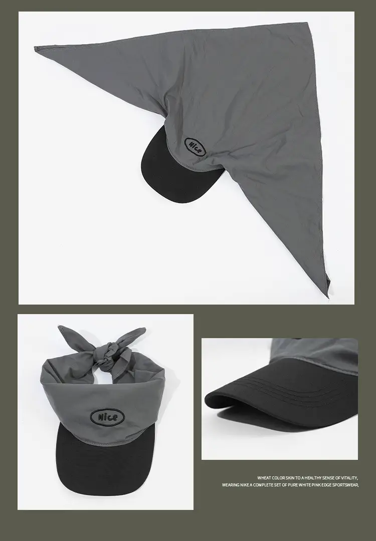 Women Korean Style Sun Protection Turban Cap Black — feature 8