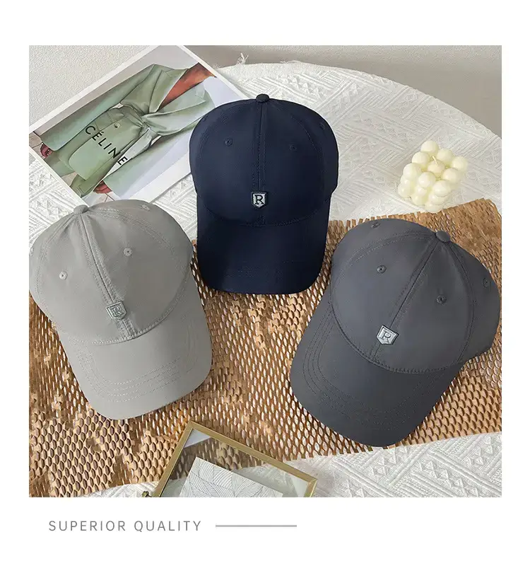 Men's Navy Blue Big Head Baseball Cap with Logo — feature 2
