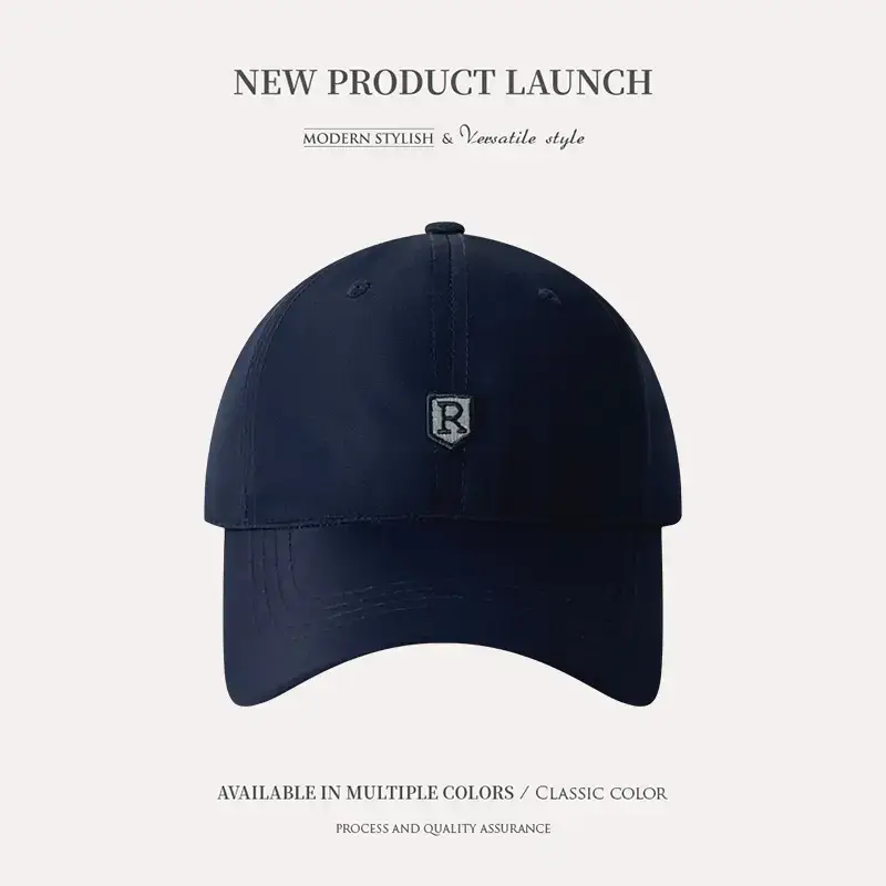 Men's Navy Blue Big Head Baseball Cap with Logo - Image 5