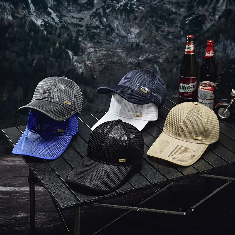 Men's Long Brim Baseball Cap Sunscreen Breathable Mesh