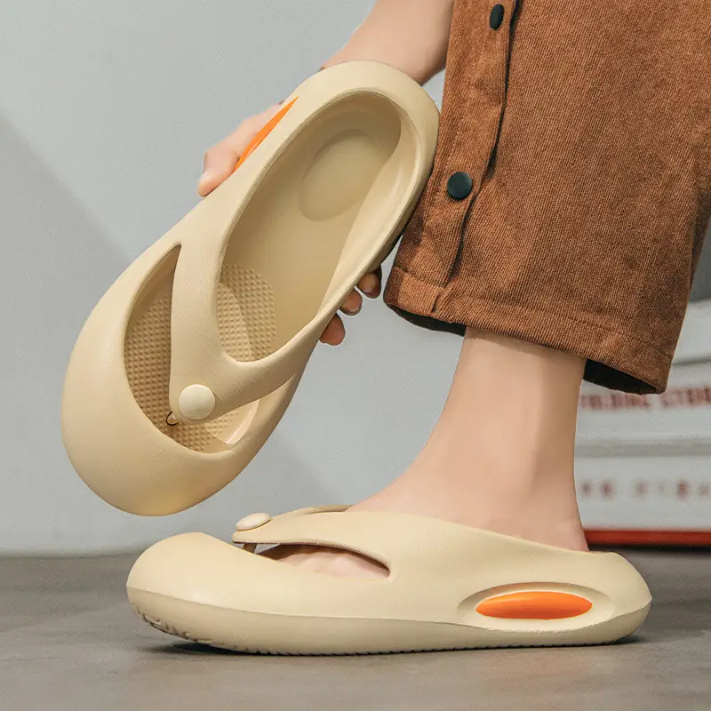 Flip-flops for Men 2024 New Summer Outer Wear Trendyy Baotou Flip-flops Men's Non-slip Soft Bottom Beach Sandals