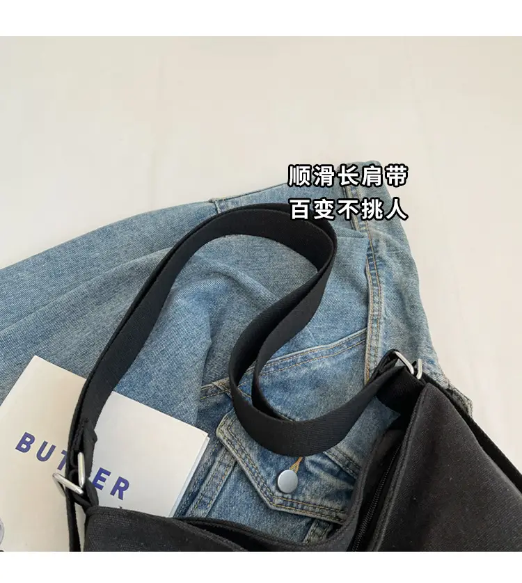 Women's Black Canvas Shoulder Bag 2026 — feature 12