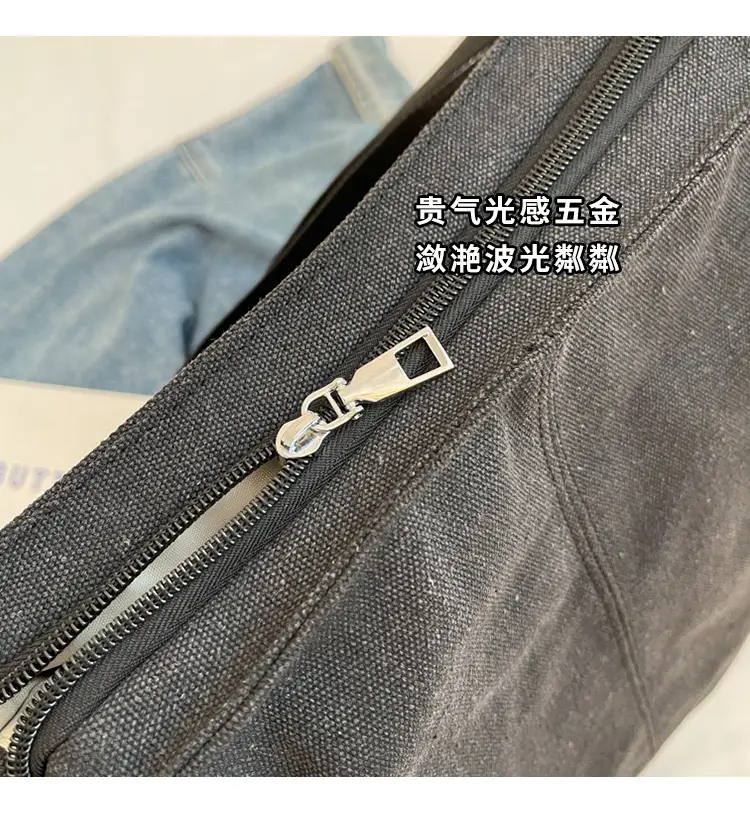 Women's Black Canvas Shoulder Bag 2026 — feature 13