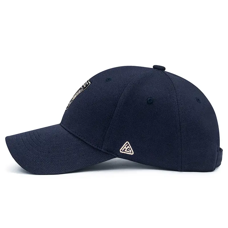R Letter Baseball Cap Navy Gold Embroidery - Image 7