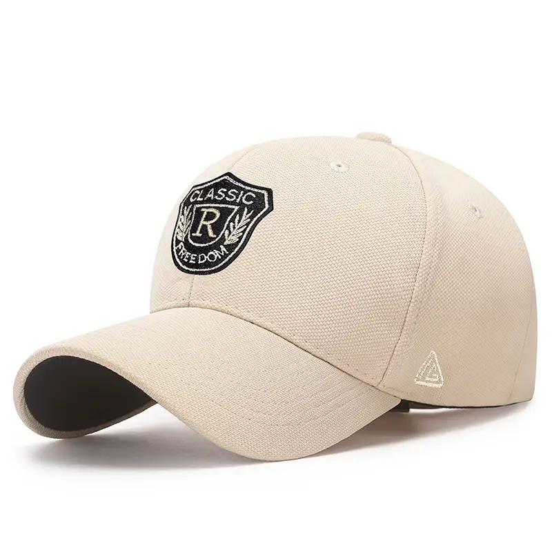 R Letter Baseball Cap Navy Gold Embroidery - Image 3