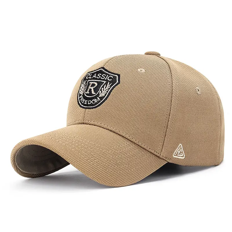 R Letter Baseball Cap Navy Gold Embroidery - Image 4
