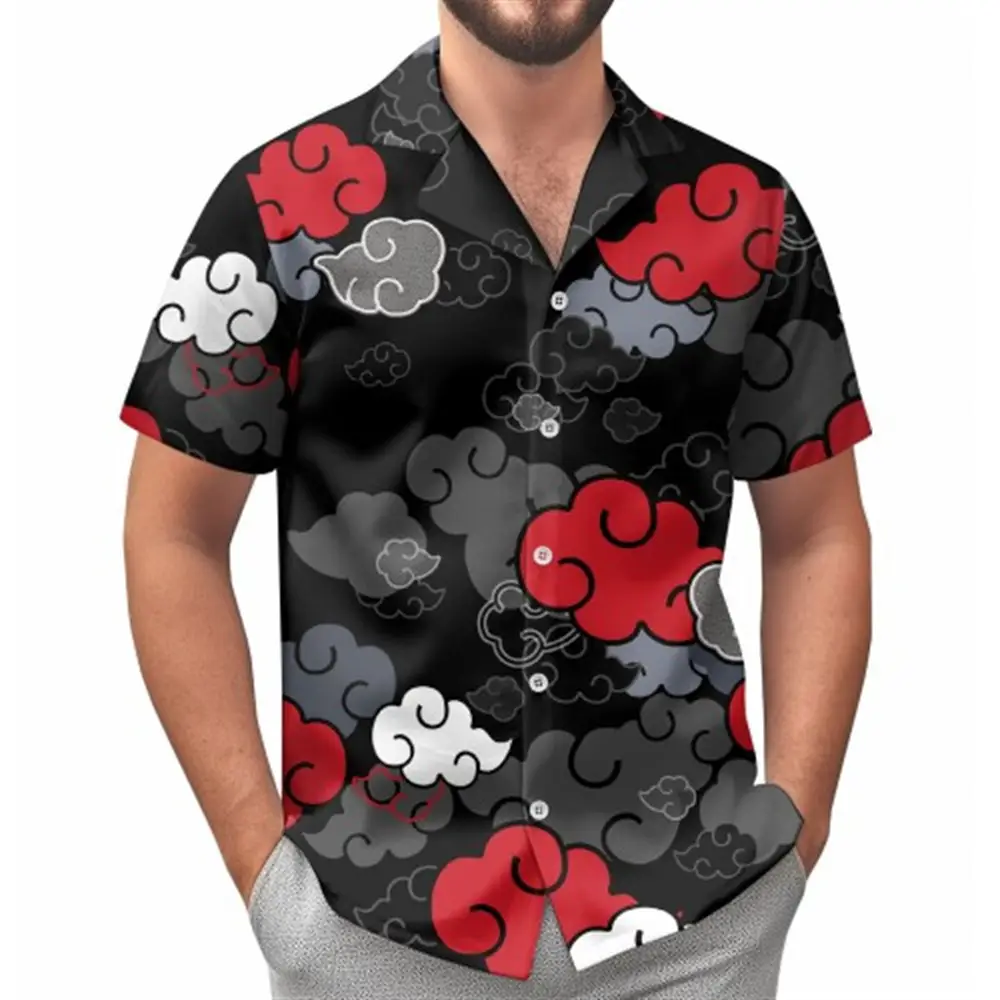 Hawaii Palm Print Short Sleeve Men Shirt Blue — feature 15