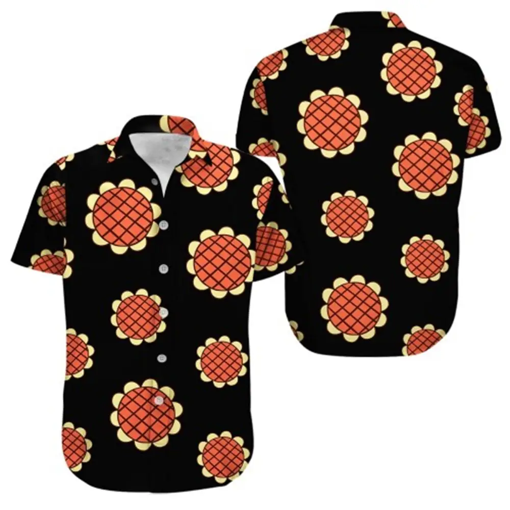 Hawaii Palm Print Short Sleeve Men Shirt Blue — feature 17