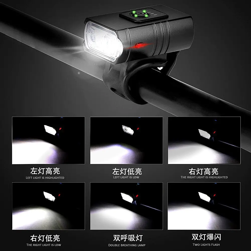 Rechargeable Waterproof Bicycle Headlight 10.6W Strong Night Riding Lamp