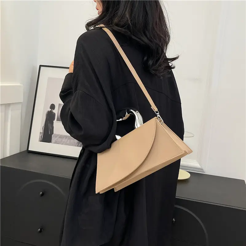 Orange Textured Metal Crossbody Bag for Women