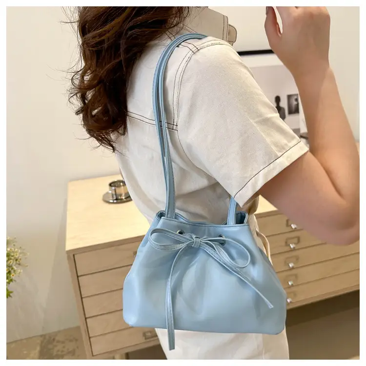 Women Drawstring Satchel Bag Cream 2024 — feature 15