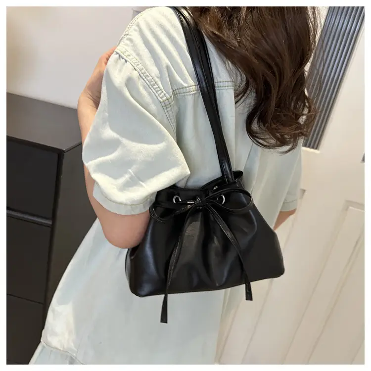 Women Drawstring Satchel Bag Cream 2024 — feature 17