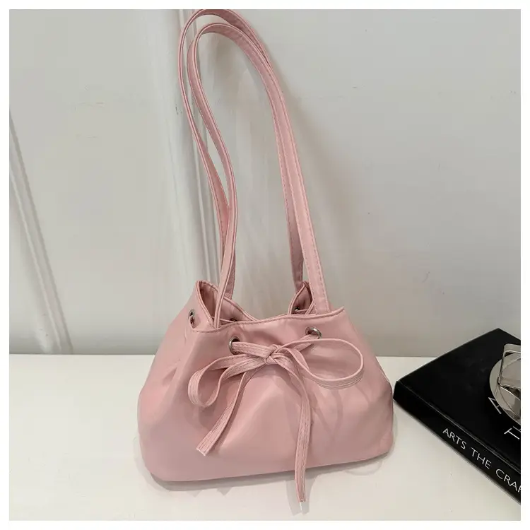 Women Drawstring Satchel Bag Cream 2024 — feature 19