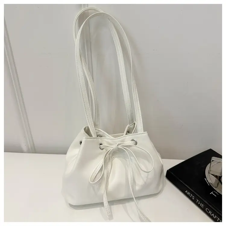 Women Drawstring Satchel Bag Cream 2024 — feature 20