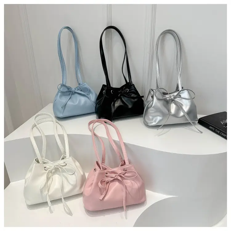 Women Drawstring Satchel Bag Cream 2024 — feature 23