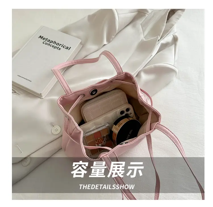 Women Drawstring Satchel Bag Cream 2024 — feature 6
