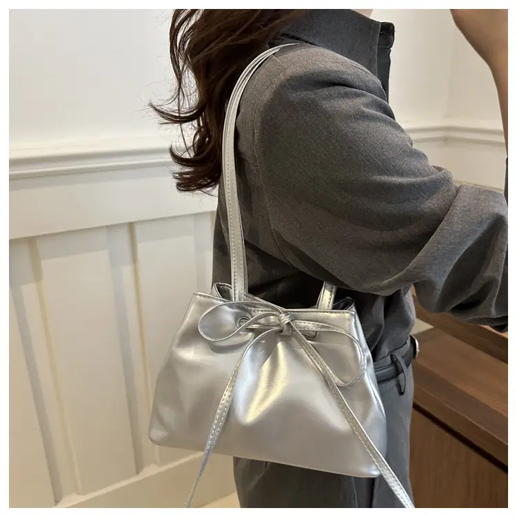 Women Drawstring Satchel Bag Cream 2024 — feature 8