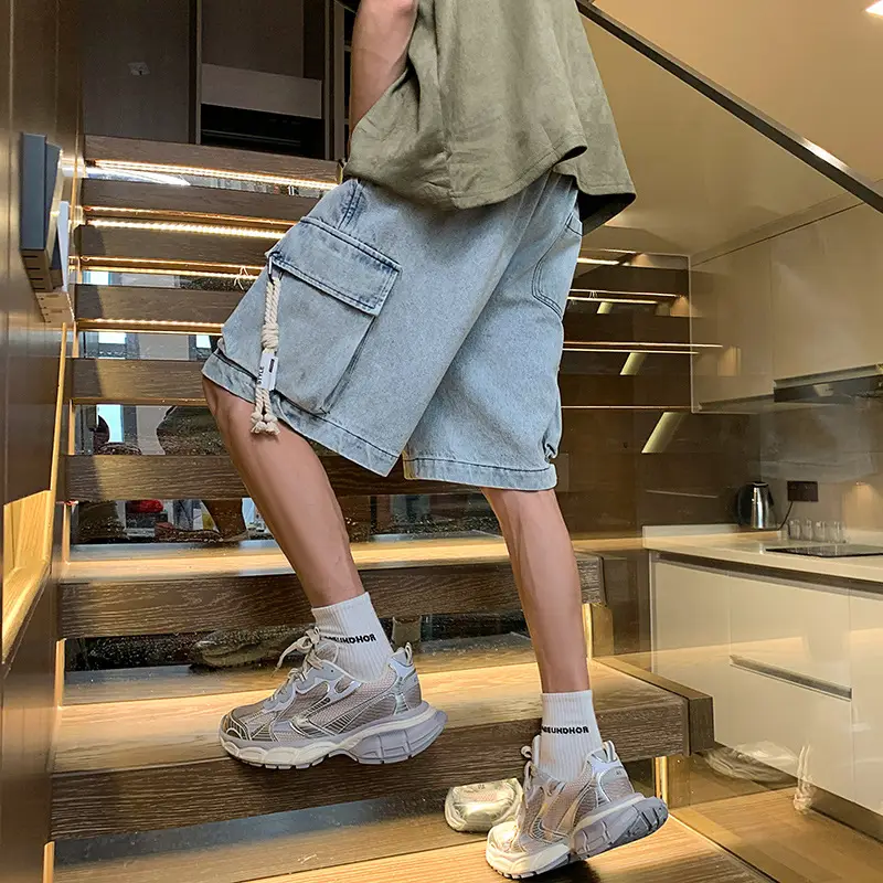 Men Oversize Denim Shorts Summer Casual American Style - Image 4