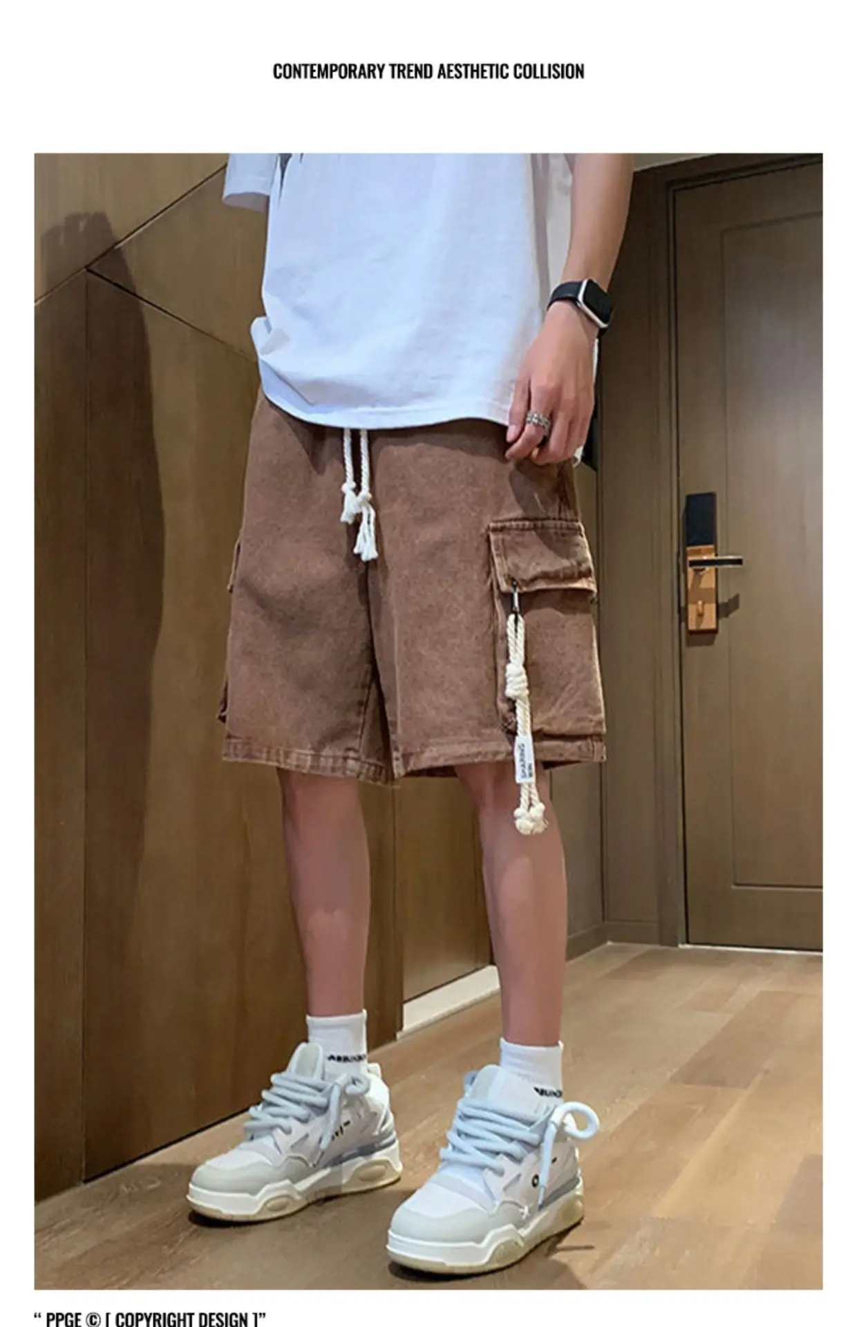 Men Oversize Denim Shorts Summer Casual American Style — feature 14