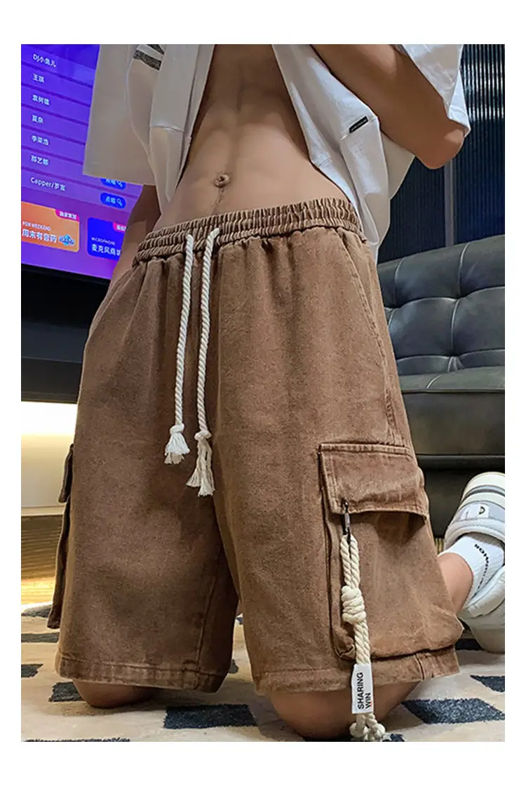 Men Oversize Denim Shorts Summer Casual American Style — feature 16