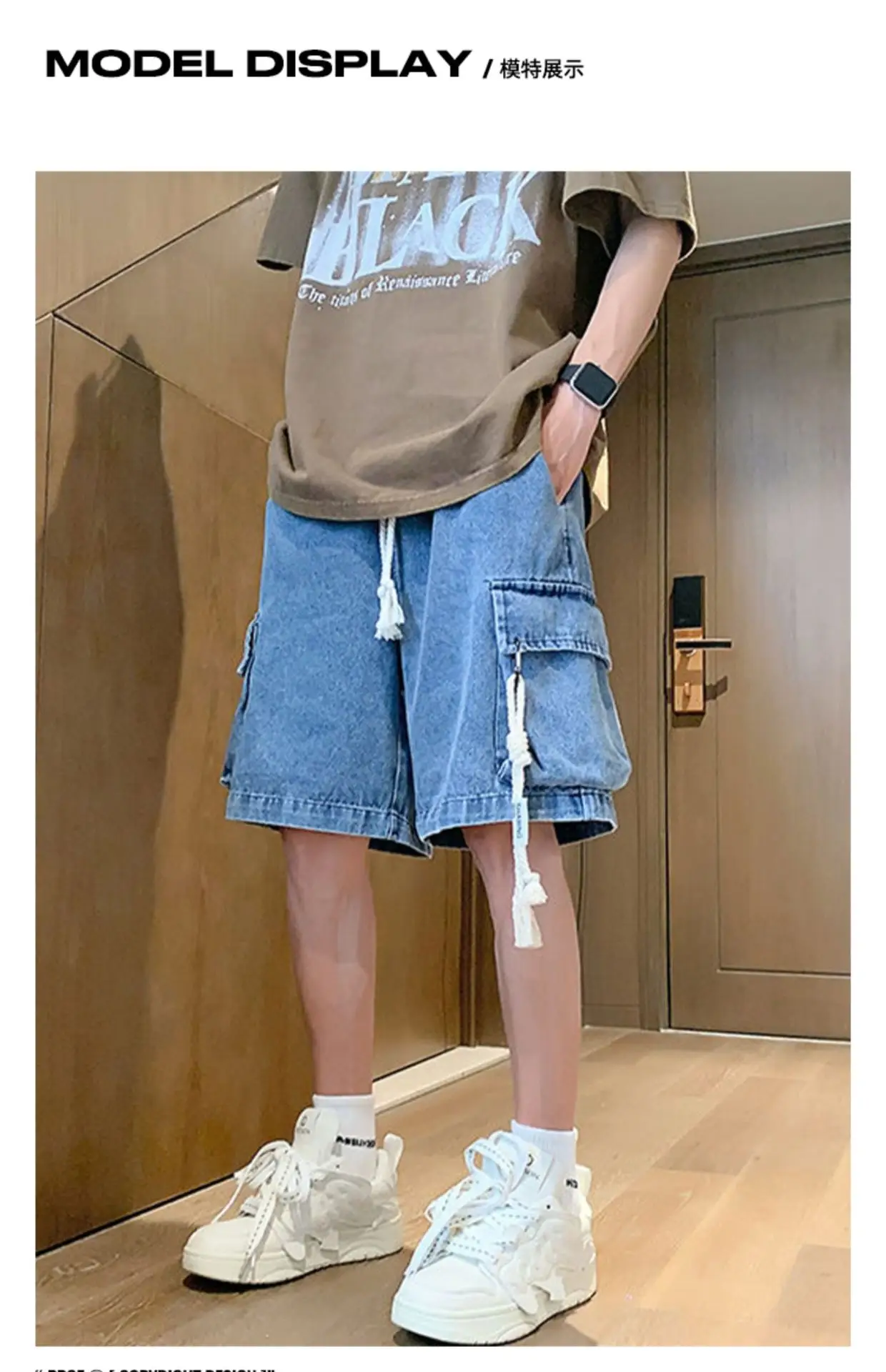 Men Oversize Denim Shorts Summer Casual American Style — feature 3
