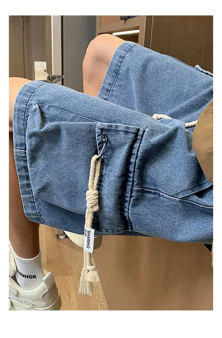 Men Oversize Denim Shorts Summer Casual American Style — feature 5