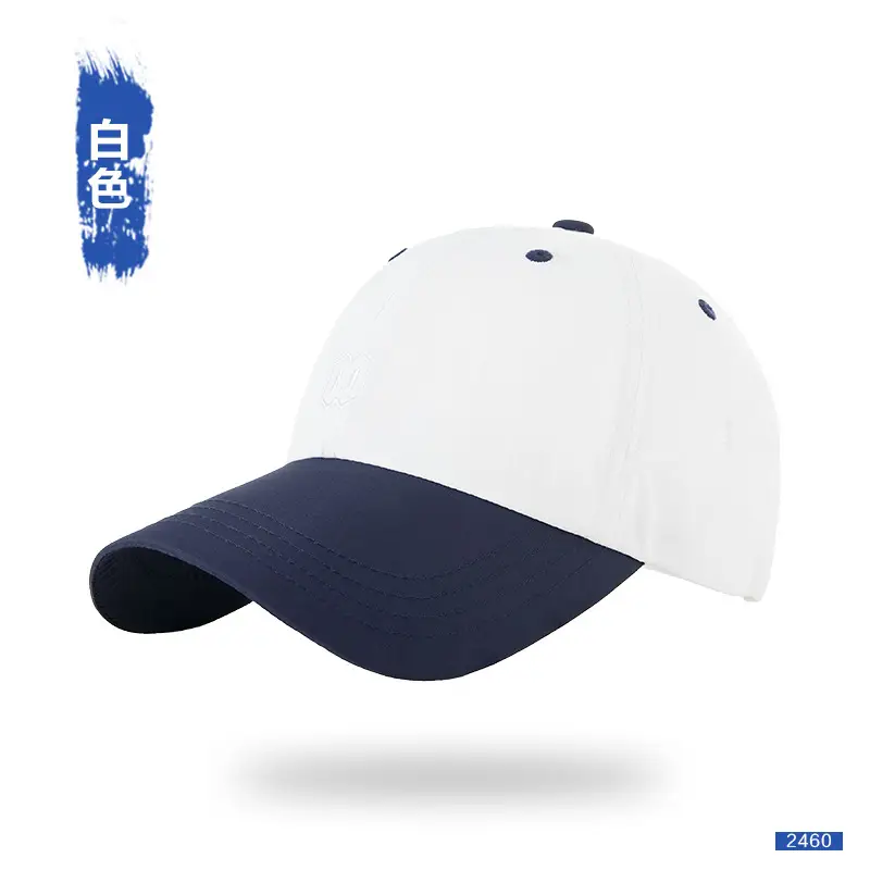 Men Navy White Baseball Cap 20cm Embroidered Soft Top - Image 4