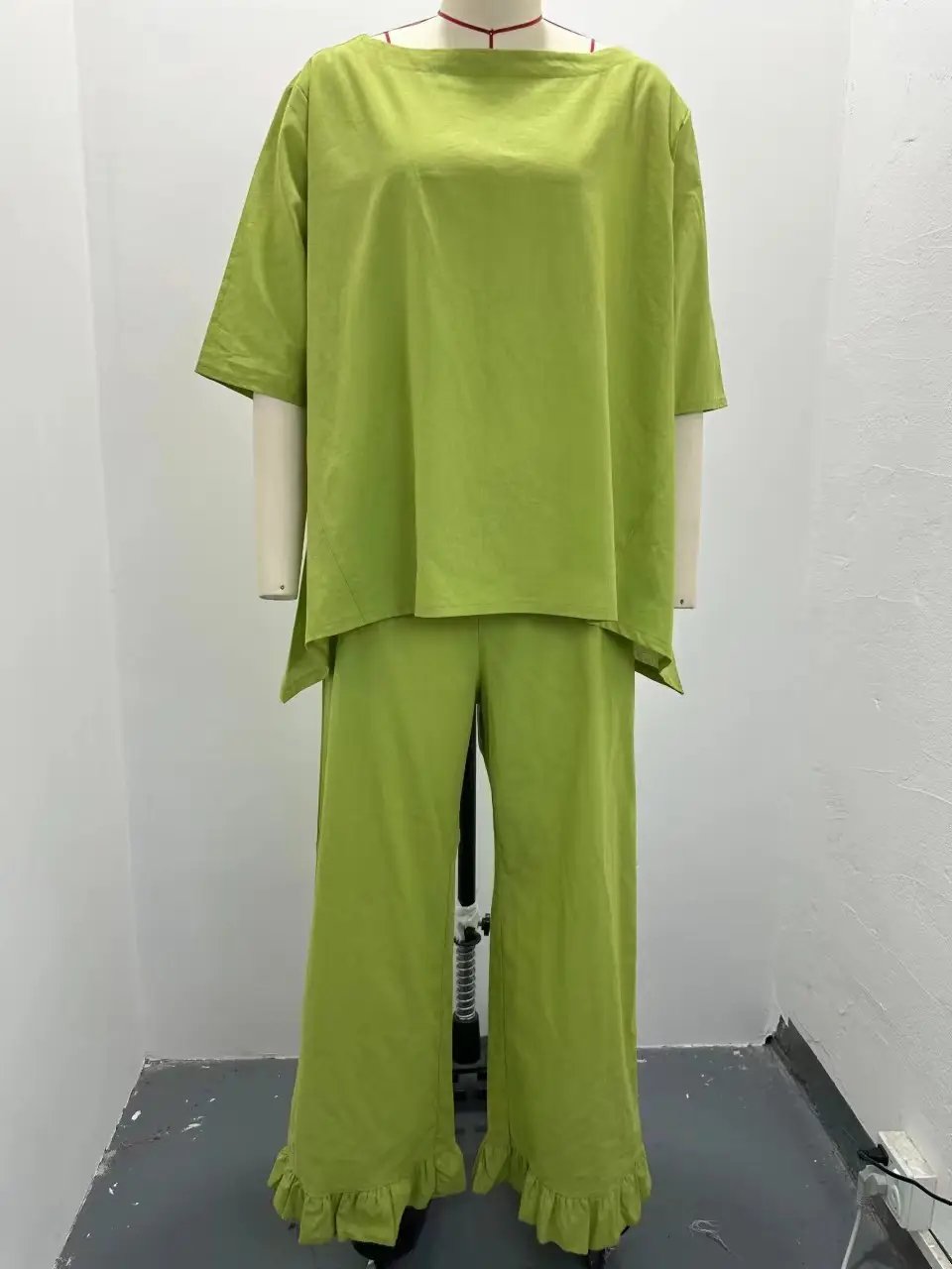 Women Cotton Linen 2-Piece Set Grey Loose Casual — feature 23