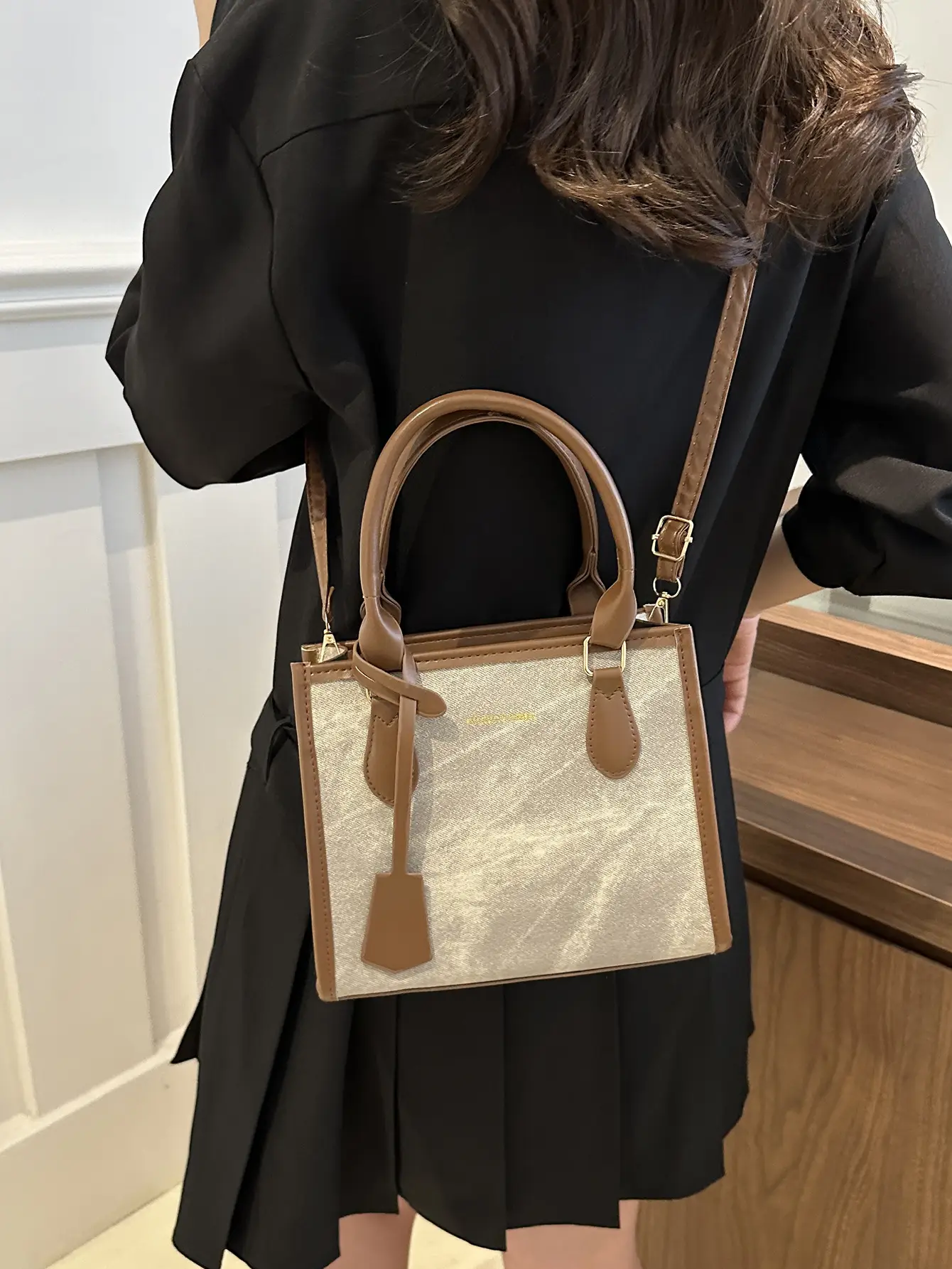 Women's 2024 New Summer Crossbody Shoulder Bag Brown Grey - Image 7
