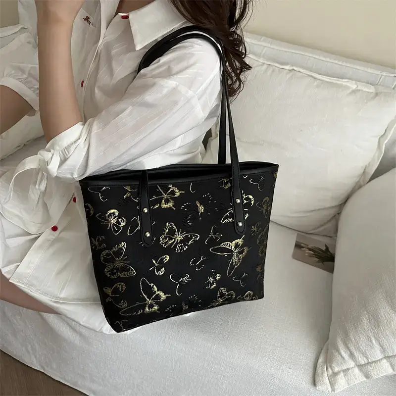 2026 Summer Tote Bag Women Hanfu Style Jacquard Fabric - Image 5