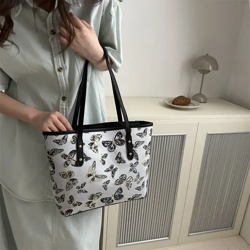 2026 Summer Tote Bag Women Hanfu Style Jacquard Fabric - Image 7