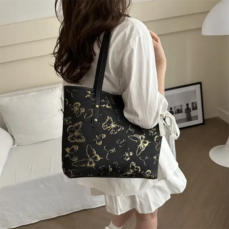 2026 Summer Tote Bag Women Hanfu Style Jacquard Fabric - Image 4