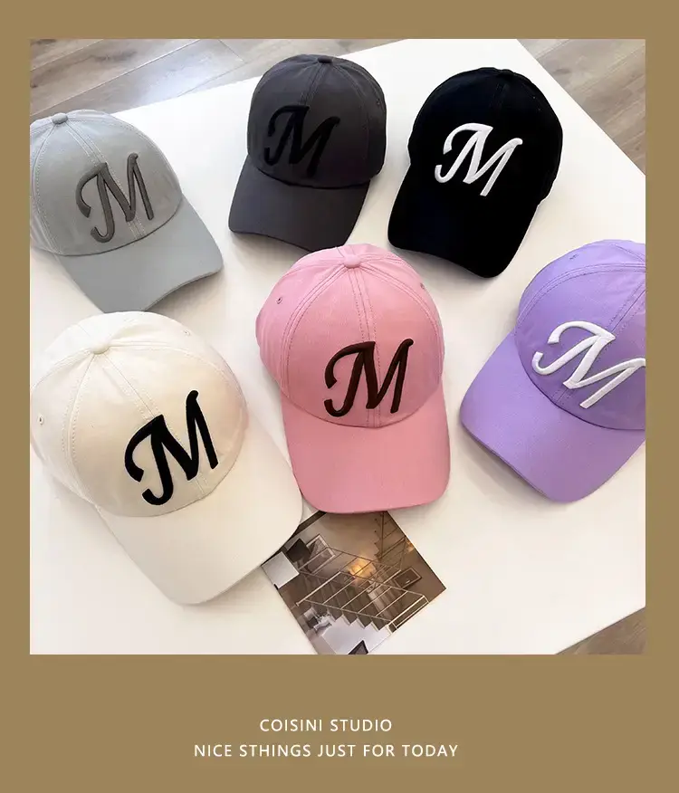 Pink M Letter Baseball Cap for Kids Summer — feature 17