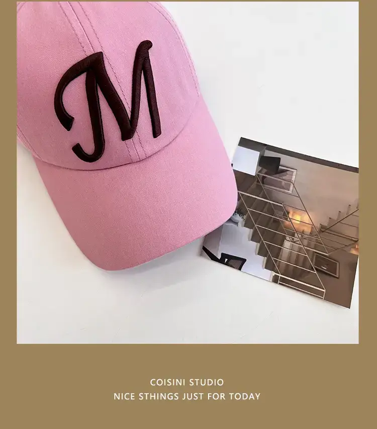 Pink M Letter Baseball Cap for Kids Summer — feature 20