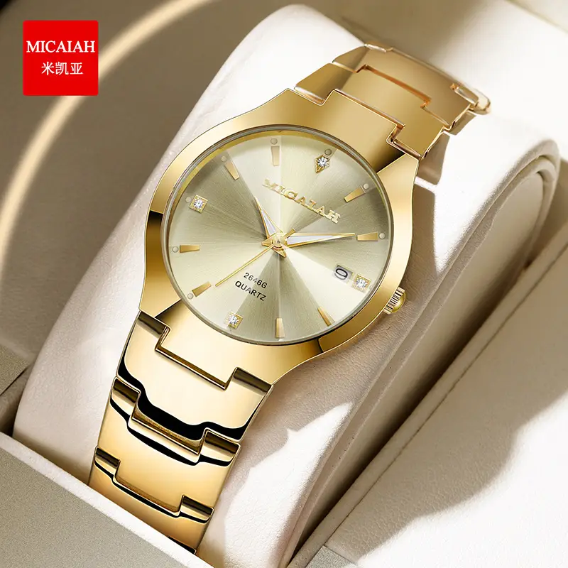 Micaiah Rose Gold Unisex Quartz Watch with Calendar