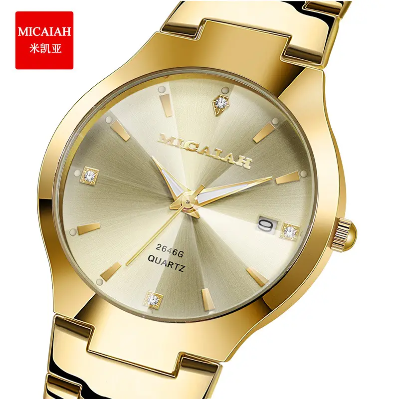 Micaiah Rose Gold Unisex Quartz Watch with Calendar