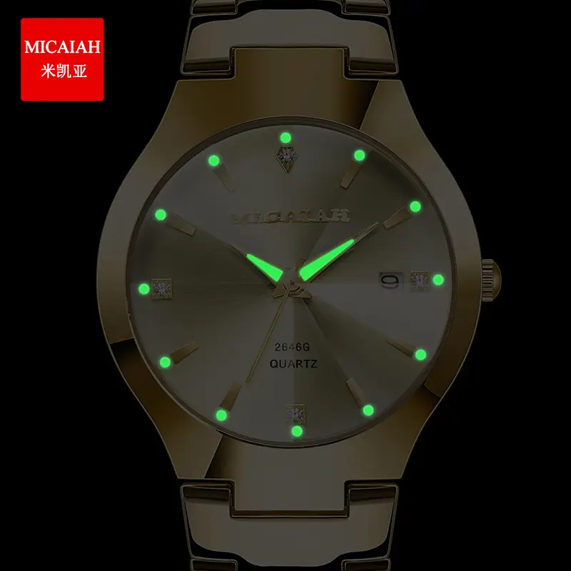 Micaiah Rose Gold Unisex Quartz Watch with Calendar