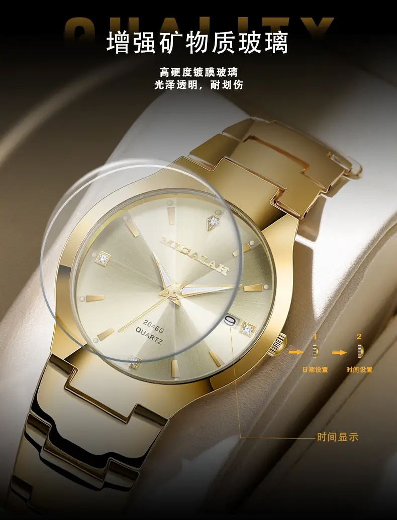 Micaiah Rose Gold Unisex Quartz Watch with Calendar — feature 5