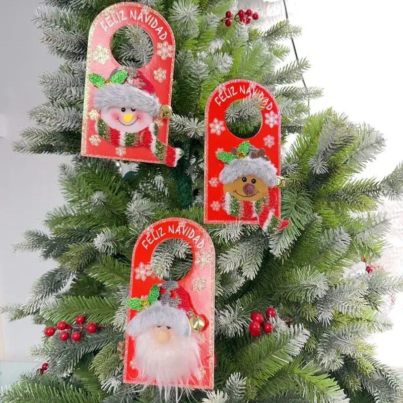 Santa Claus Snowman Christmas Door Handle Decoration — feature 2