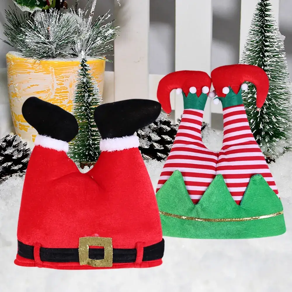 Santa Red Velvet Christmas Hat with Star Embellishment - Image 17
