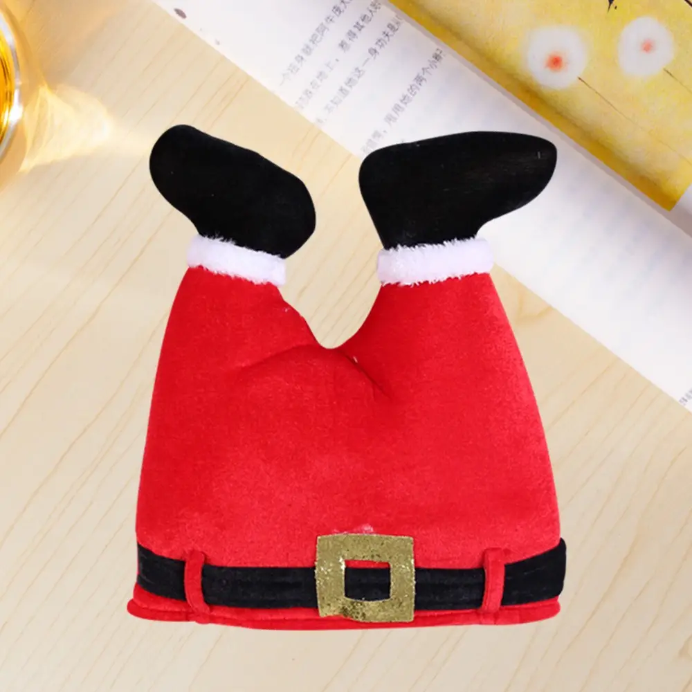 Santa Red Velvet Christmas Hat with Star Embellishment — feature 12