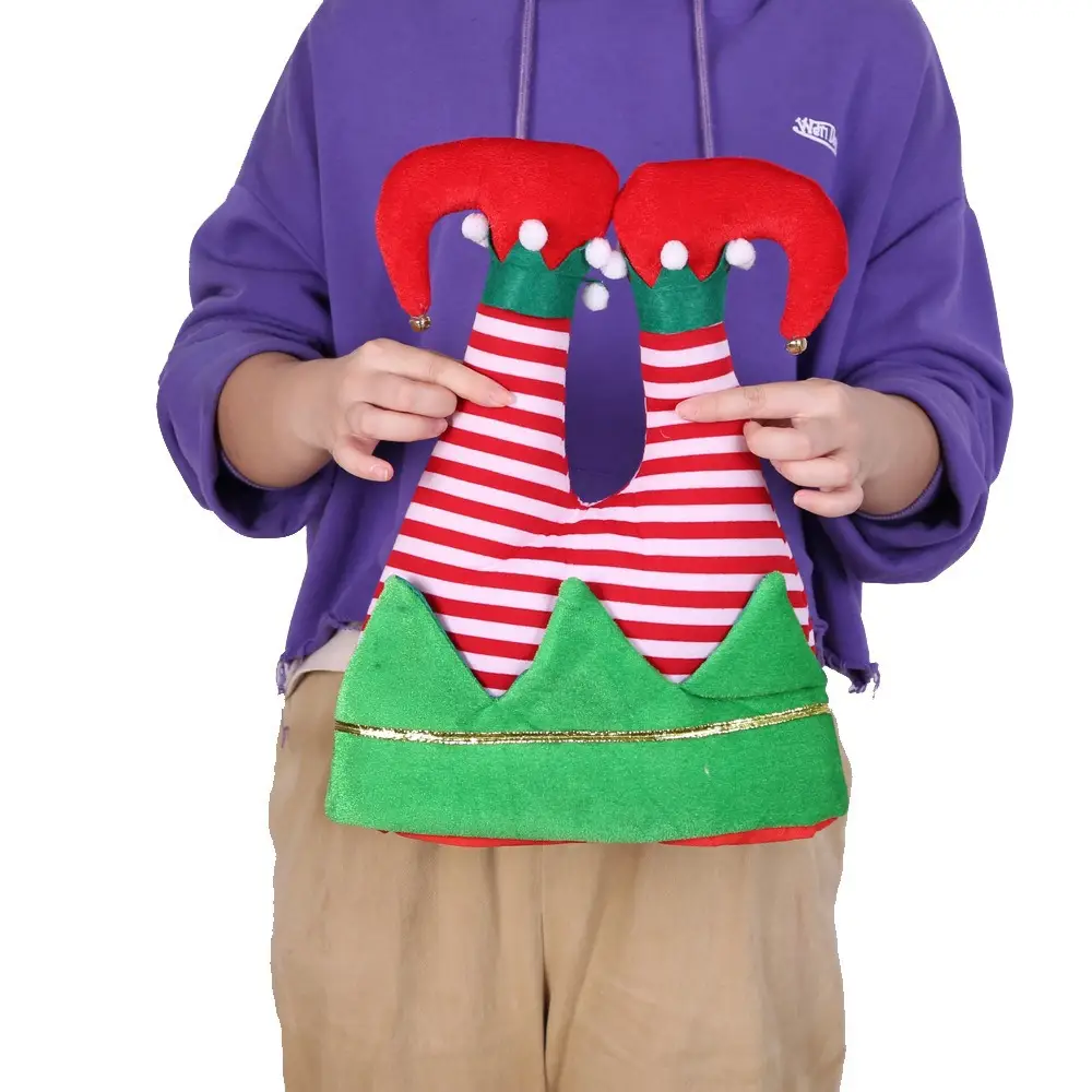Santa Red Velvet Christmas Hat with Star Embellishment — feature 7
