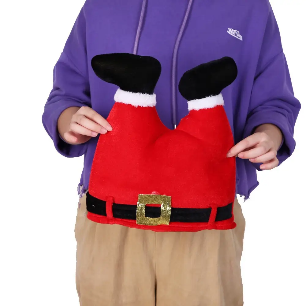 Santa Red Velvet Christmas Hat with Star Embellishment — feature 8