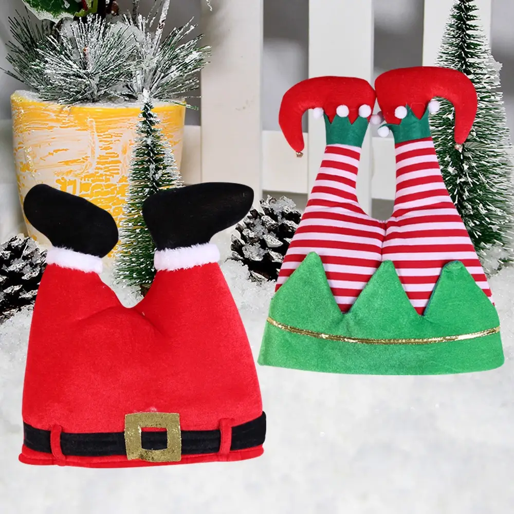 Santa Red Velvet Christmas Hat with Star Embellishment — feature 9