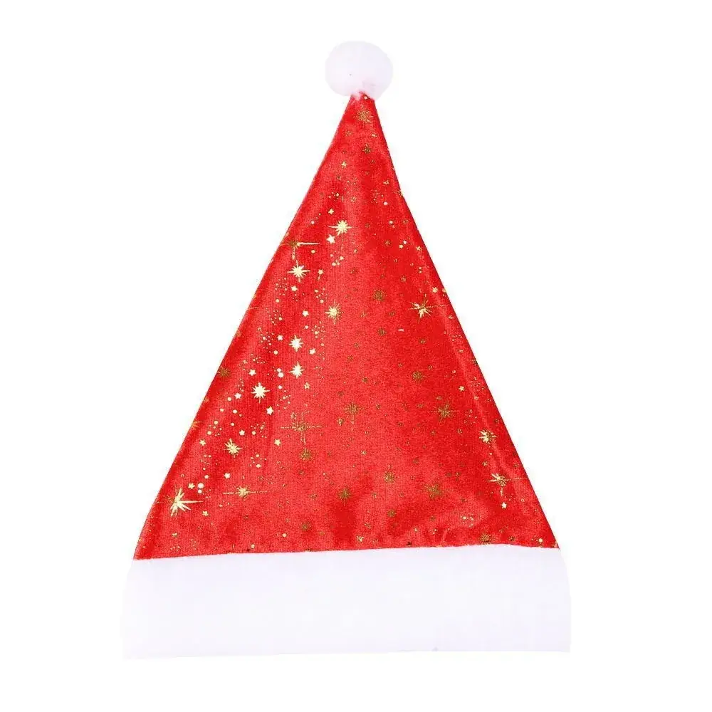 Santa Red Velvet Christmas Hat with Star Embellishment - Image 12