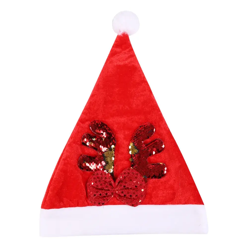 Santa Red Velvet Christmas Hat with Star Embellishment - Image 15