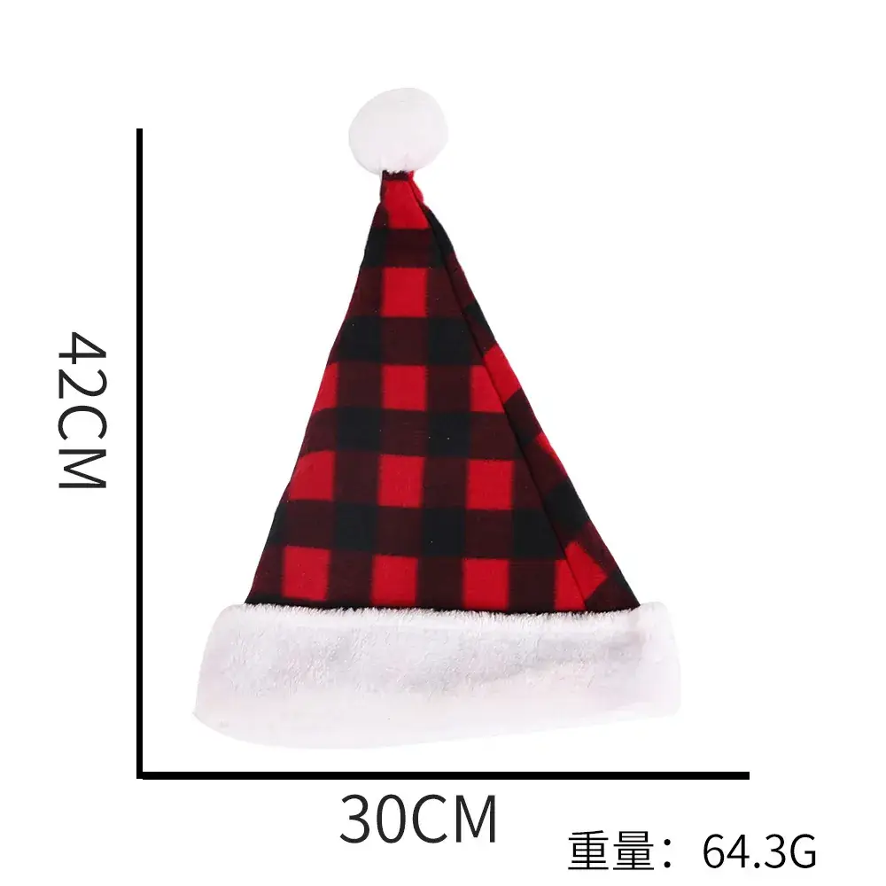 Santa Red Velvet Christmas Hat with Star Embellishment - Image 5